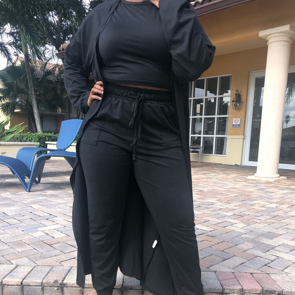 Heavy Black 3 Piece Set With Beautiful Duppta